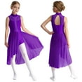 thumbnail image 3 of Miaeowve Robe de Danse Latine Ballet pour Filles Sans Manches avec Strass Dos Creux Combinaison Décontractée Violet 12, 3 of 7