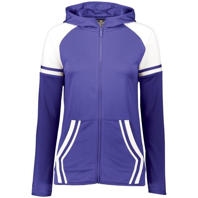Ladies Retro Grade Jacket, Purple & White - Small