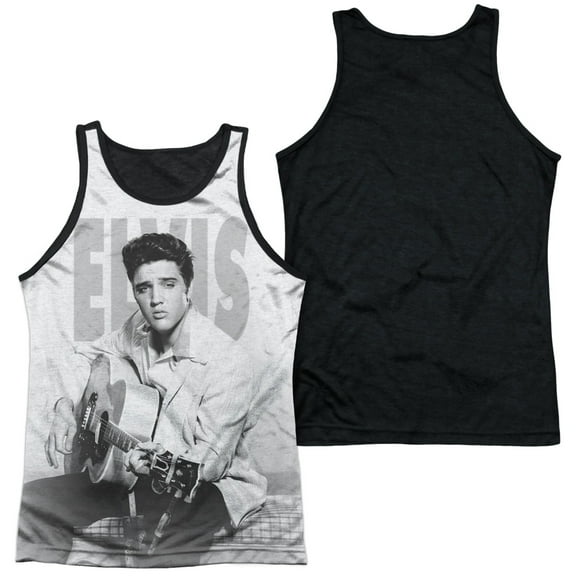 Elvis Presley Play Me A Song Sublimated Tank Top White/Black