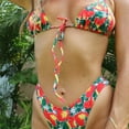 thumbnail image 4 of Lovzfmll Women's Bikini Sets, Printed Tie Front Two Piece, Fashion Triangle Bikini for Beach Vacation, 4 of 4