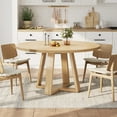 thumbnail image 5 of COZONY 47" Round Dining Table for 4-6, Farmhouse Wood Dinner Table with Sturdy Cross Base, Rustic Kitchen & Living Room Furniture, wood (Table Only), 5 of 11