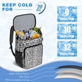 thumbnail image 6 of Travel Cooler Bag - White and Gray Of Leopard Print Camping Beer Cooler Backpack with Bottle Opener- Waterproof Insulated Picnic Backpacks - Cooler Bag for Beach, 6 of 6