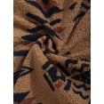 thumbnail image 6 of Women'S Ethnic Print Micro Pellet Plush Zip Front Jacket with Pockets Soft Fleece Outerwear Caramel Color XXL, 6 of 8