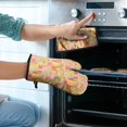 thumbnail image 2 of Pioneer Flower Floral Print Pattern 2-Pack Oven Mitts Set, Heat Resistant Kitchen Gloves, 7.7" X 12", 2 of 6