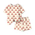 thumbnail image 4 of Cethrio Girls Summer Outfit Sets 2 Piece, Crew Neck Short Sleeve Gifts Kids' Clothing Sets Beige Size 6, 4 of 5