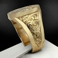 thumbnail image 5 of Crown Lion Carving Filled Royal Ring for Men Finger Bands Cool Masculine 14K Yellow Gold Trendy Jewelry, 5 of 7