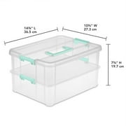 Sterilite Stack and Carry 2 Layer Handle Box - Stackable Storage Bins - 4 Pack