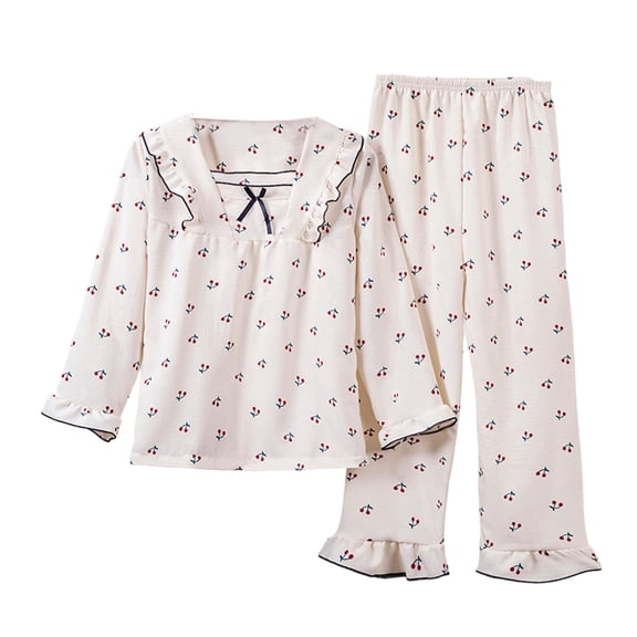 Girl Outfits Clothes Long Sleeve Cartoon Print Homewear Girls' Clothing Sets