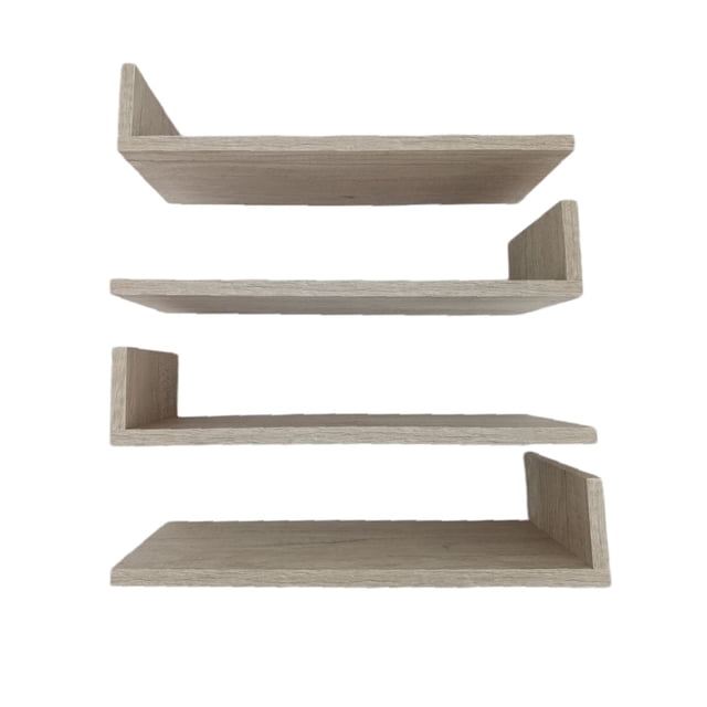 Set de 4 Repisas Flotantes Hanlob estilo Librero 45 x 15 cm 3 Repisa Flotante Moderna