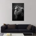 thumbnail image 2 of HFDF Black and White Pictures Wall Decor Large Lion Canvas Wall Art for Living Room Decor Modern Wild Animal Posters Canvas Prints Artwork Wooden Ready to Hang- 20x24inch Framed, 2 of 6