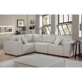 thumbnail image 3 of Contemporary Home Living 8.25' Cream Beige Linen Modular Sectional Sofa with Ottoman, 3 of 4
