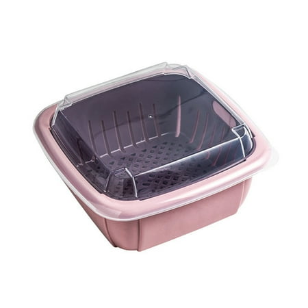 

UTOURS Drain Basket Double-layer Separation Design PP Food Strainer Colander Bowl for Home