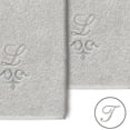 thumbnail image 2 of Authentic Hotel and Spa  100% Turkish Cotton Monica 2PC Embellished Washcloth Set Light Gray T, 2 of 3
