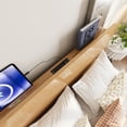 thumbnail image 6 of Queen Size Platform Bed with Headboard, Queen Floating Bed with Charging Station, Bamboo-Made Queen Bed Frame with Support Slats for Teens Adults, Natural, 6 of 11