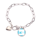 thumbnail image 1 of Pulsera de cadena de corazón Juguetona Husky joyería encanto moda 7.5 pulgadas, 1 of 3