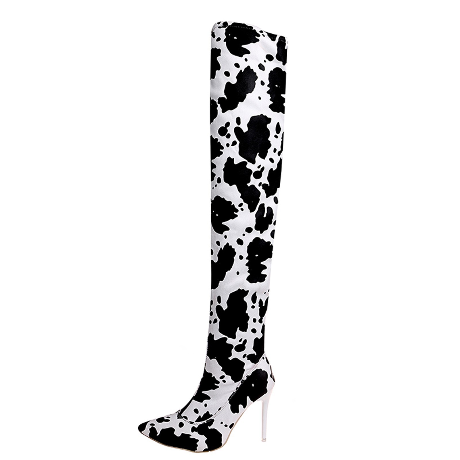Womens Boots Heels over The Knee Black 