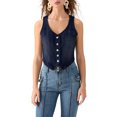 thumbnail image 2 of Suagox Women's Denim Vest Slim Fit V Neck Sleeveless Button Down Summer Tops for Party Club, 2 of 10