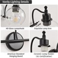thumbnail image 7 of 3-Lights Bathroom Vanity Lighting Fixtures Black Modern Vanity Light 22Inch Bathroom Light Fixture Bathroom Lights Over Mirror with Clear Glass Shade for Living Room, Kitchen（E26 Base）, 7 of 7