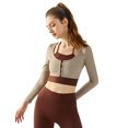 thumbnail image 2 of Top de yoga de dos piezas a juego de colores, top corto ajustado, adelgazante, transpirable, top deportivo para mujer, 2 of 5