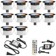 thumbnail image 1 of Kit de luces LED para cubierta, 10 piezas Φ1.22" WiFi Control de teléfono inteligente Bajo voltaje Empotrable RGBW Iluminación de cubierta Impermeable Exterior Patio Camino Escalera Decoración, NegroPaquete de 10 esquí esquí Gafas de esquí, 1 of 5