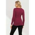 thumbnail image 3 of Solid Twist Front Maternity Fitted Knit Top, 3 of 3