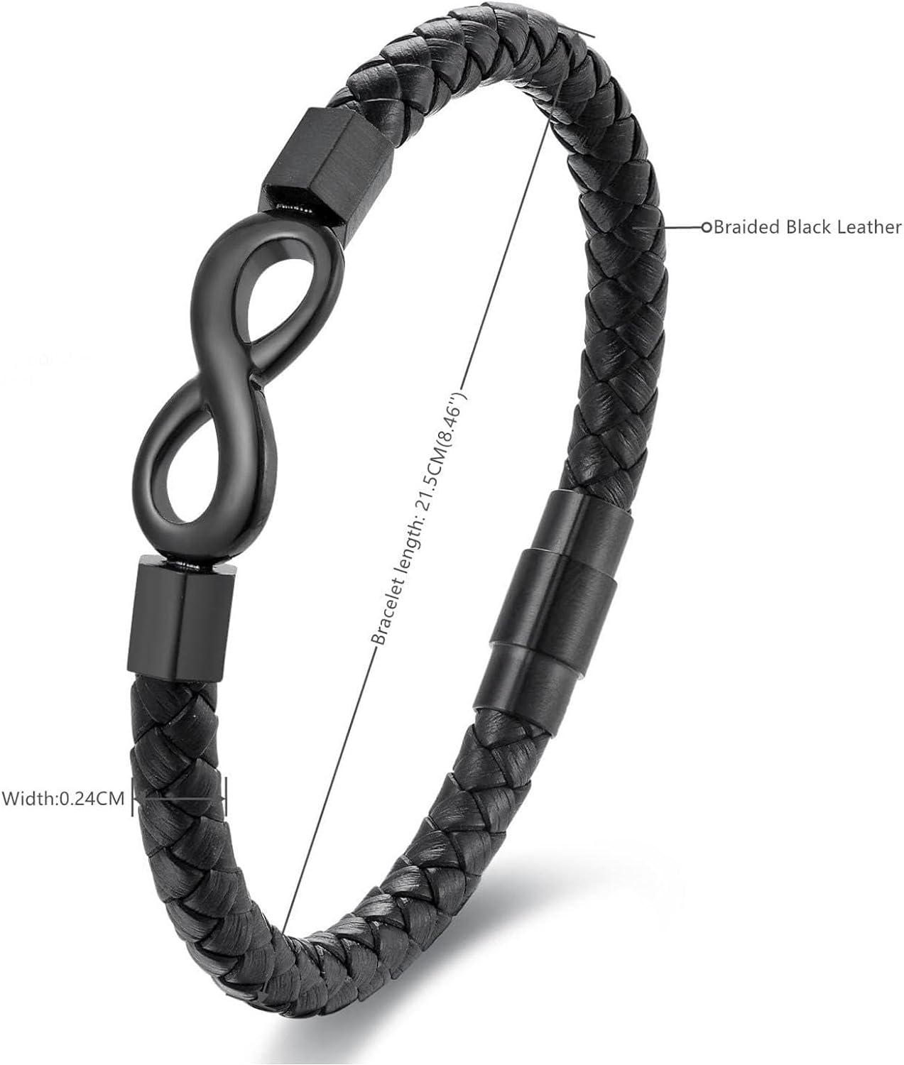 Euphrates Infinity Leather Bracelet for Men photo 4