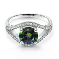 thumbnail image 2 of Gem Stone King 2.50 Ct Round Green Mystic Topaz 925 Sterling Silver Ring (Size 7), 2 of 4