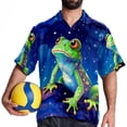 thumbnail image 4 of Starry Sky Frog Men's Short Sleeve Shirts, Casual, Printed, Button Down Short, Summer Beach Shirts, Unisex, 4 of 6