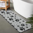 thumbnail image 2 of Paw Prints and Bones Bathroom Rugs Mat,Non Slip Microfiber Bathroom Rug,Rubber Backing,Soft Bathroom Mats for Bathroom Floor,Tub and Shower,47x17in(120x43cm), 2 of 5