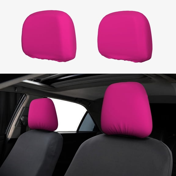 Kdxio Darkmagenta Pattern Print 2 Piece Car Head Rest Covers Set Auto Front/Rear Seats Headrest Cover Universal Fit Most Cars,Sedan, SUV