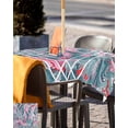 thumbnail image 5 of Fsddascl Grey Pink Outdoor Tablecloth - 60x60 Inch Square Dining Table Cover, Modern Geometric Marble Abstract Art Waterproof Outdoor Table Cloth with Umbrella Hole & Zipper for Picnic/Patio/Party, 5 of 7