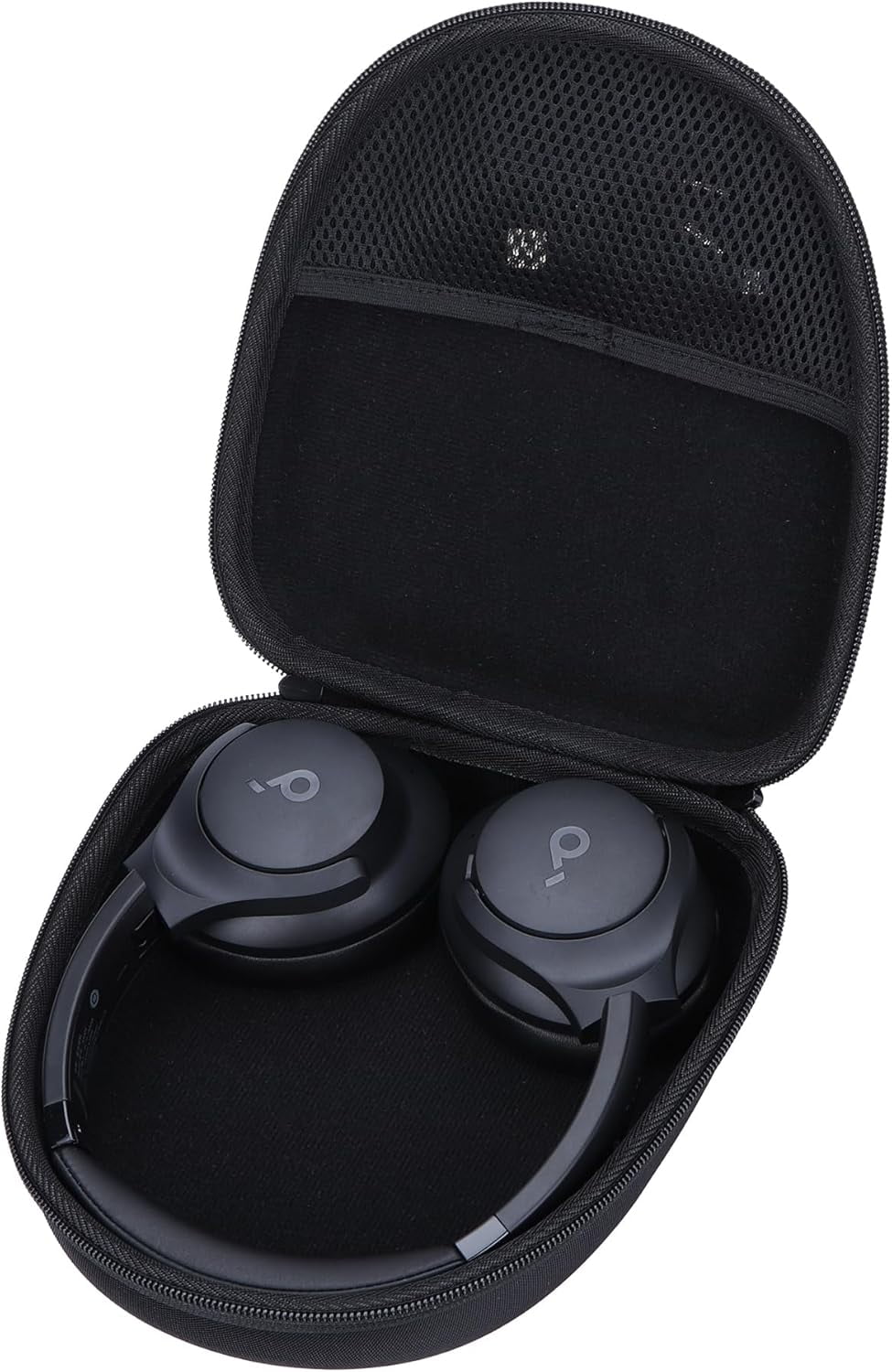 HRTGFD-Hard Carry Case Compatible with Anker Soundcore Life Q20 Q30 Q35 Q40 Q45 Q20+ Q20i Hybrid Active Noise Cancelling Headphones (Black Case)