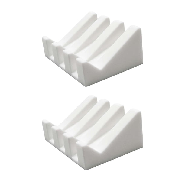 2x jabonera para baño, bandeja de drenaje de agua, estante portátil, soporte para jabón, estante para encimera, hogar, Hotel, sala de estar y baño blanco