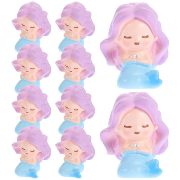 FRCOLOR  10 Pcs Underwater Mermaid Ornament Delicate Figurine Decorations Little Doll Office