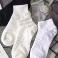 thumbnail image 1 of Men Foot Socks Outdoor Hosiery Sport Socks All-matching Sweat Absorption Breathable Ankle Socks Solid Color Casual Short Socks, 1 of 5