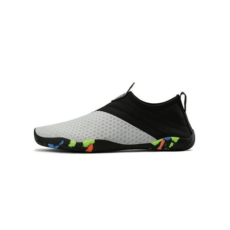 

SIMANLAN Womens Mens Water Shoes Quick Dry Barefoot Aqua Beach Shoe Unisex Lightweight Athletic Yoga Light Gray 5.5