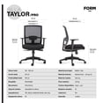 thumbnail image 4 of Silla Ergonómica Oficina Soporte Lumbar Ajustable Taylor Negro, 4 of 4
