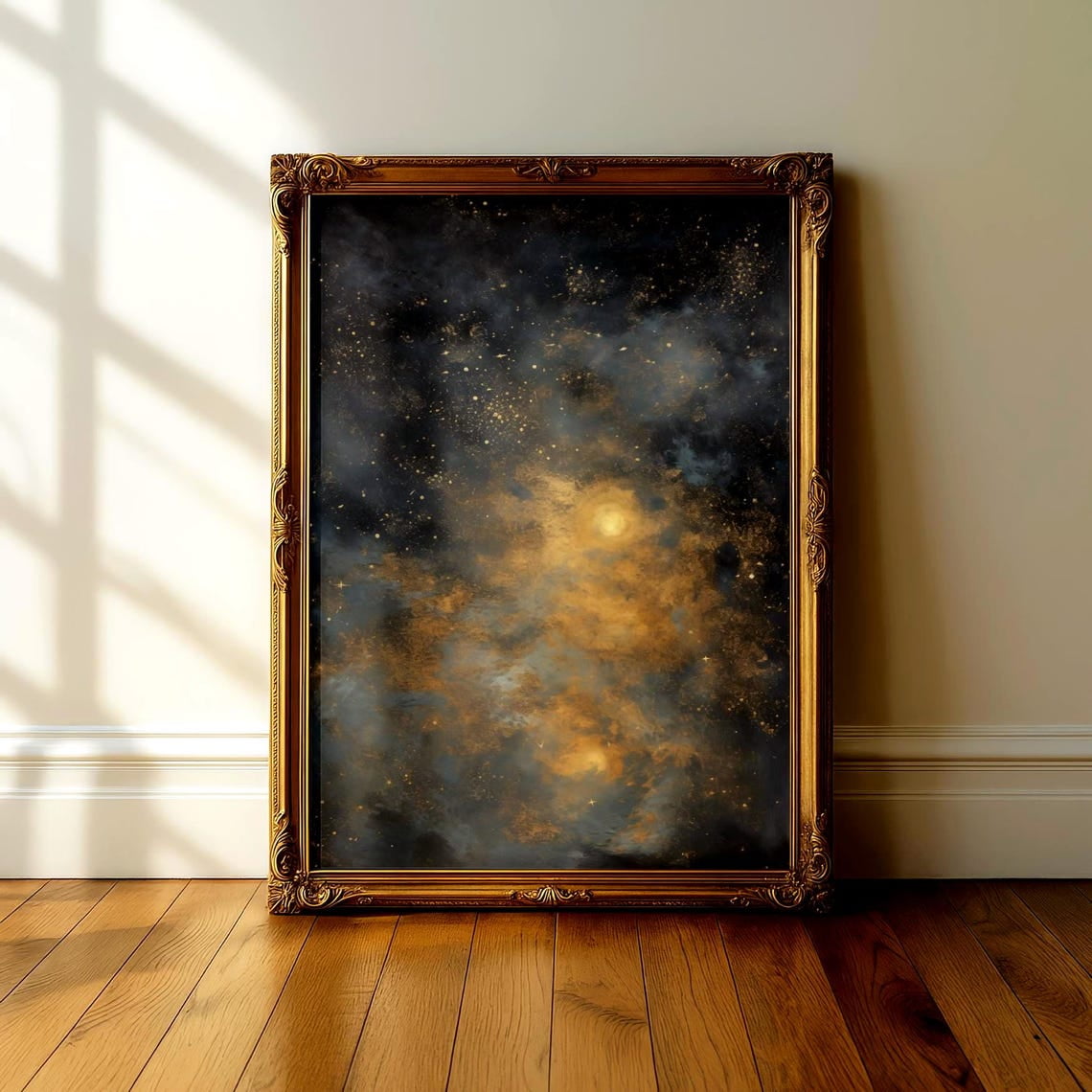 Golden Moon Wall Art Print Witchy Celestial Decor