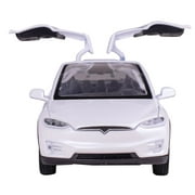 (For 3-6 years)1:32 Tesla Model X Alloy Car Model Diecasts Toy Pull Back Vehicles Kids Toys with Sound Light For Children Gifts Boy Toy