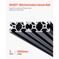 thumbnail image 4 of KFFKFF Set of 5, 47.2 in (1200mm) 2040 T Slot Aluminum Extrusion Profile, European Standard Anodized Linear Rail, Durable Extruded Aluminum Rail for 3D Printer, CNC Machine DIY, Laser Engraving, 4 of 9