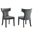 thumbnail image 2 of Modway Curve Performance Velvet Dining Chairs - Set of 2 in Gray, 2 of 10