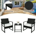 thumbnail image 3 of 3 Pieces Patio Conversation Chairs Set, Modern Wicker Front Porch Furniture Set, Outdoor Patio Set with 2 Single Chairs and Double-tier Coffee Table, Deck Poolside Balcony Furniture Set, JA3119, 3 of 9