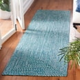 thumbnail image 2 of SAFAVIEH Braided Gino Distressed Machine Washable Reversible Runner Rug, Teal/Green, 2'3" x 12', 2 of 8