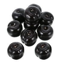 OFFIGAM 10Pcs Realistic Artificial Black Plums for Home Decor Foam Fruit Models Kitchen Table Centerpieces
