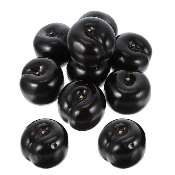 OFFIGAM 10Pcs Realistic Artificial Black Plums for Home Decor Foam Fruit Models Kitchen Table Centerpieces