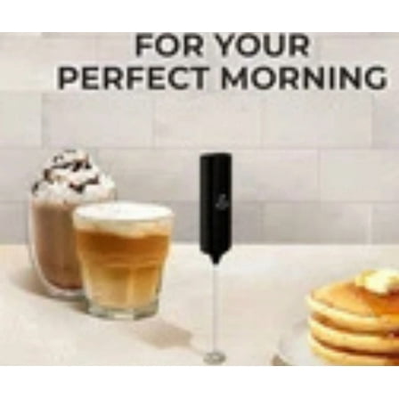 Mini Handheld Milk Frother – Powerful Drink Mixer Wand, Midnight Black