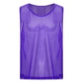 thumbnail image 3 of Alvivi Mens Hollow Out Mesh Training Vest Sleeveless See Through T-Shirt Night Club Tops Party Clubwear Purple XL, 3 of 7