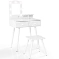 thumbnail image 2 of TLSUNNY Toddler Princess Vanity Set with Lights, Wooden Makeup Table and Chair with Mirror and 2 Storage Drawers, Gift for Little Girls, 2 of 8