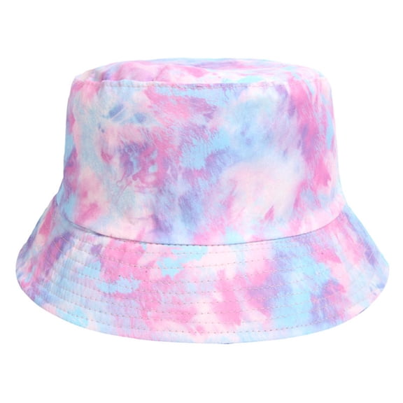 MOJOGO Women and Men's Bucket Hats Reversible Design Sun Protection Hats Tie-Dye Hat for Spring Summer Beach Vacation Purple Free Size