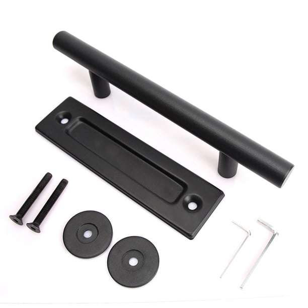 Manija de puerta de granero redonda, manija de puerta de madera, manija de puerta corrediza, manija de acero al carbono, accesorios de hardware